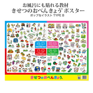 ≪お風呂に貼れる≫ 季節ポスター 新デザイン追加！登録商標 【きせつのおべんきょう(R)】ポップなTYPE B 掲載情報量No.1　小学校受験問題に特化した商標登録ポスター 知育教材 季節 季節表 四季 ポスター B2サイズ(728x515mm) ※筒状発送