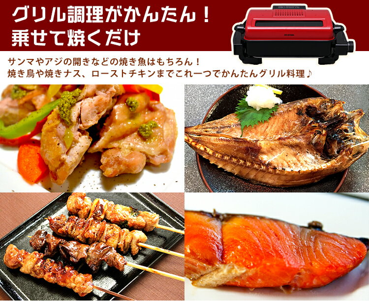 ロースター グリル 魚焼き マルチロースター ロースターグリル 両面焼きフィッシュロースター EMT-1101 魚焼き器 アイリスオーヤマ タイマー付き 両面焼き さんま サンマ 焼き鳥 洗える フッ素 脱臭 両面焼きロースター