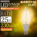 電球 LED E17 25W形相当 フィラメント シャンデリア球 レトロ風琥珀調ガラス製 25形相当 キャンドル色 LDF2C-G--FK アイリスオーヤマ