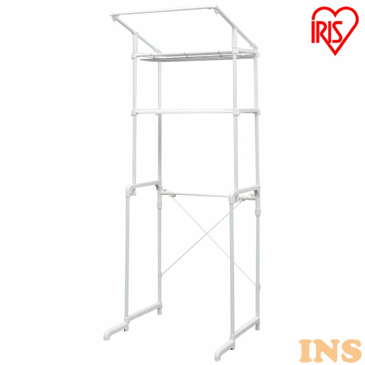 ランドリーラック 防水パン おしゃれ 洗面所 伸縮 2段 LRH-18P 洗濯機ラック ラック 洗濯機収納 洗濯ラック 収納 ランドリー収納 収納棚 洗濯機 洗...