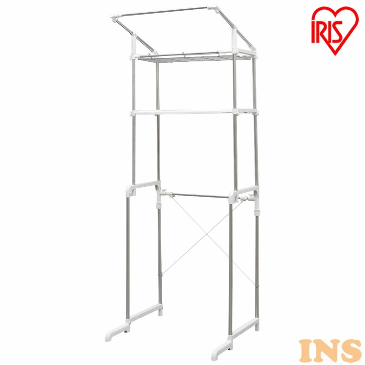 ランドリーラック 防水パン おしゃれ 洗面所 伸縮 2段 LRH-18S 洗濯機ラック ラック 洗濯機収納 洗濯ラック 収納 ランドリー収納 収納棚 洗濯機 洗...