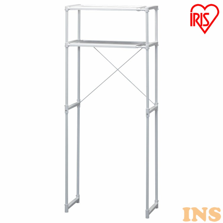 ランドリーラック おしゃれ 洗面所 収納 2段 LR-155P 伸縮 洗濯機ラック ラック 洗濯機収納 洗濯ラック 収納 ランドリー収納 収納棚 洗濯機 洗濯 ...