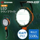 LED作業灯 5500lm 投光器 led 屋外 作業灯 led 防水 投光器 クランプ LED作業灯 LED投光器 昼光色 LED ワーク クランプ 照明 防雨型 防災用 作業場 省電力 防雨 防塵 広配光 角度調節 長寿命 非常時 非常灯 災害 防災 アイリスオーヤマ LWT-5500C