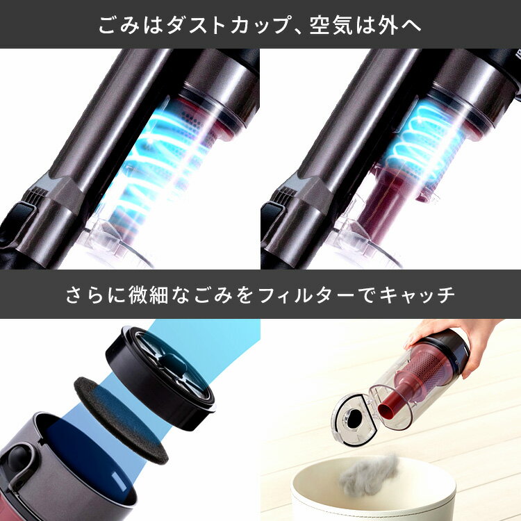 ＼18日6H限定ほぼ全品P5／掃除機 コードレス アイリスオーヤマ 充電式 新生活 ハンディ サイクロン サイクロン式 コードレス掃除機 スティック 2way送料無料 掃除機 クリーナー 軽量 強力吸引 パワーヘッド バッテリー スタンド付き SCD-142P scd-n2p