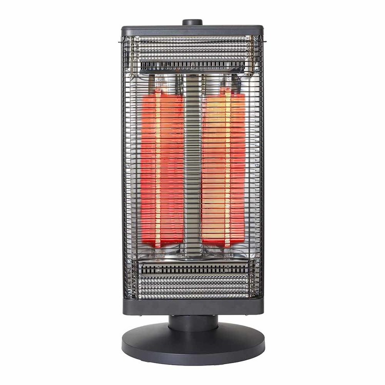 OA’Zのフラッシュカーボンヒーター グレー CDGM600GYフラッシュカーボン 速暖 冬 寒い 部屋 ヒーター 秒速 首振り 電気 （株）シイー・ネット 要｜アングル3