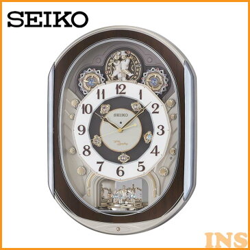 【250円クーポン対象◎】電波からくり時計 RE578B 送料無料 SEIKO 掛け時計 壁掛け からくり時計 電波時計 アナログ スイープ メロディ 音量調節 セイコークロック 【TC】