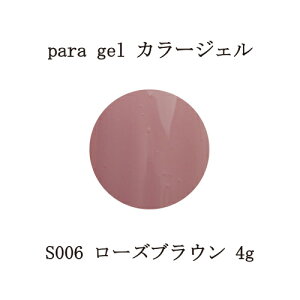【最大3%OFF】 para gel カラージェル S006 ローズブラウン 4g パラジェル ジェルネイル シアー ネイル用品 ソフトジェルタイプ ソークオフタイプ セルフネイル ミキシング不要 白川麻里さんプロデュース 新品 送料無料