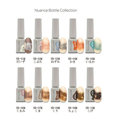  アイニティ ハイエンドカラー 5ml ニュアンスボトルコレクション  INITY C-NTB-5 クリア NB-01M - NB-10M ニュアンスネイル ネイルカラー ネイルアート カラージェル ボトルタイプ ソフトジェル ソークオフ セルフネイル 新品 送料無料