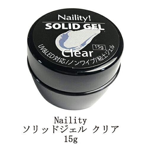  ネイリティ Naility ソリッドジェル クリア 15g  粘土ジェル 粘土みたいに手で形成できるジェル 簡単3Dアート ネイルアート ジェルネイル クリアジェル ノンワイプ 拭き取り不要 立体 デザイン ニュアンスネイル 時短 セルフ 新品 送料無料