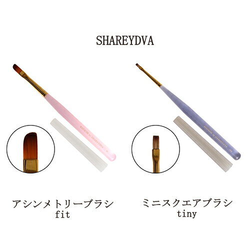 シャレドワ SHAREYDVA アシンメトリーブラシ fit フィット SHAREYDVA ミニスクエアブラシ tiny ティニー 【2種からご選択】 キャップ付き すりガラス調のブラシ スクエアオフとオーバル ジェルネイル 筆 フットネイル ネイルアート ネイリスト セルフネイル 新品 送料無料