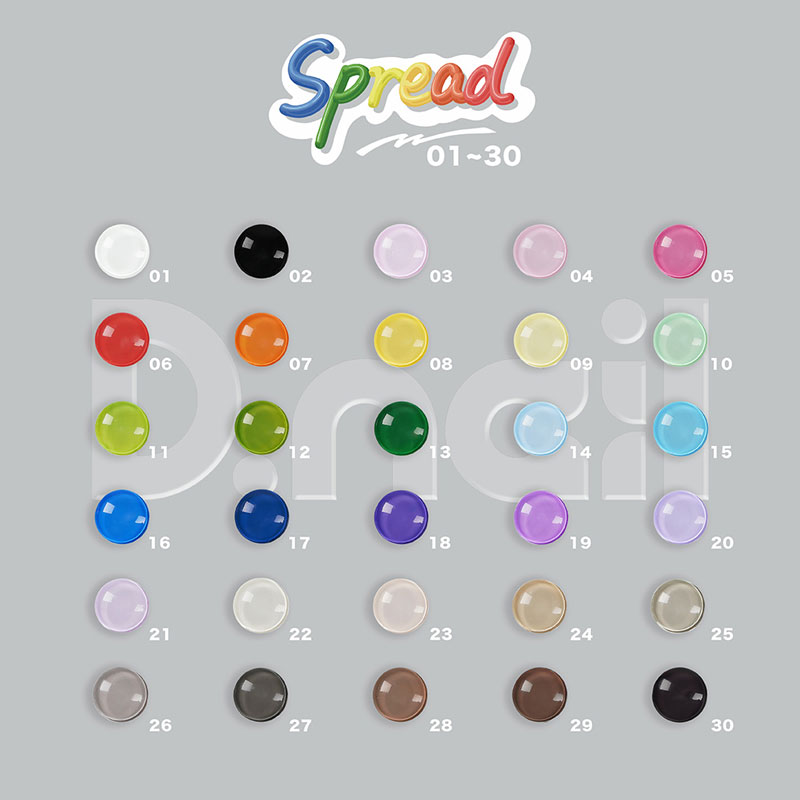 【最大3％OFF】 D.nail スプレッドジェル 3g 【15種類からご選択】 16-30 カラー ...