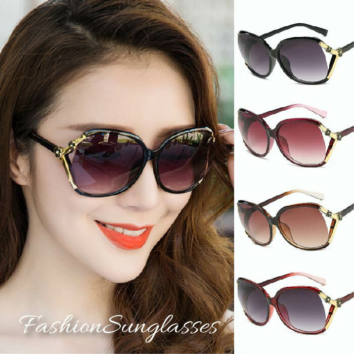 【最大3%OFF】 女性用サングラス 【4色からご選択】 メガネ 眼鏡 グラデーション カラーレンズ おしゃれ かわいい 度なし フレーム 一体型ノーズパッド ...