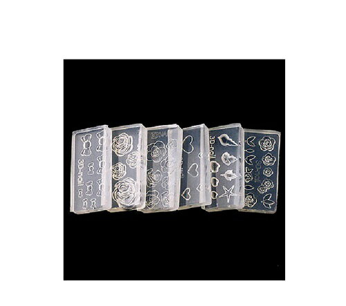 【最大3%OFF】 新品 送料無料 シリコンモールド 6個セット ネイルアート デコレーション 3D