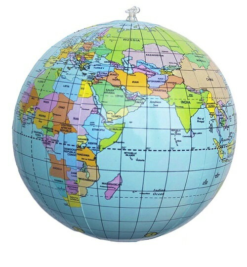 【最大3％OFF】 ビニールボール ビーチボール 世界地図 約38cm （膨らませていない状態） おもちゃ 地球儀 英語表記世界地図 新品 送料無料