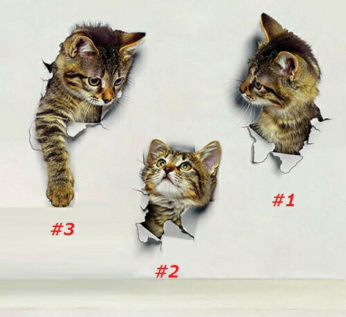 【最大3％OFF】 ウォールステッカー 3D ネコ 猫 シール 防水 シールステッカー キャット ステッカー デカール ビニール 新品 送料無料