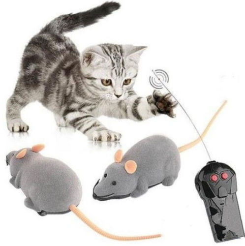 猫のおもちゃ 電動ネズミ リモコン操作 ペット用品 愛猫 ねこのおもちゃ ねずみ ラジコン マウス グレー ブラック ブラウン 新品 送料無料