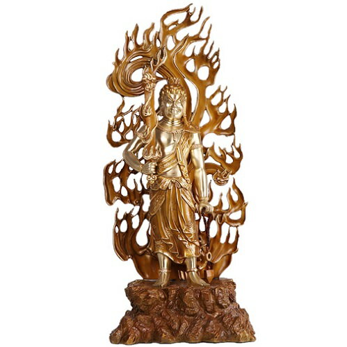 【最大3%OFF】 【 スーパーSALE限定 】 仏像 珍品種 彫像 大日如来 変化身 ご本尊 仏様 明王部 高上不動明王 大仏 最大級 巨大 約63cm 特大...