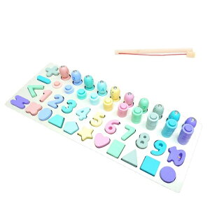 【最大3%OFF】 知育玩具 円柱差し お魚釣り 特大ボード part1 カラフル パステルカラー ナンバー 記号 ブロックパズル 木製のおもちゃ 大サイズ 児童 数字遊び 数学 算数 勉強 想像力 学習 モンテッソーリ教育 疑似釣り 型枠合わせ 構成遊び 【送料無料】 新品