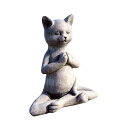 猫 猫の置き物 お洒落 仏像 ユニーク 癒し 猫像 猫仏 珍品種 木造 灰白像 キャット コンパクト オーナメント インテリア 可愛い 彫像 ご本尊 観賞 造形...
