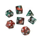 【最大3%OFF】 サイコロ 7種類のダイス 流動性 鮮やか色調 レッド&グリーン 多面体 袋ケース付き イベント ギフト パーティー お洒落 遊戯 遊び 手軽...