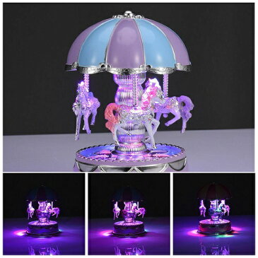 オルゴール LED メリーゴーラウンド 華麗なカルーセル 奏でるメロディ ジブリメロディ 癒し ロマンス インテリア コンパクト オーナメント 回転木馬 ギフト 【箱痛みあり】 おもちゃ 音楽 パーティー 演出 置物 お洒落 知育玩具 メリーゴーランド 【送料無料】 新品