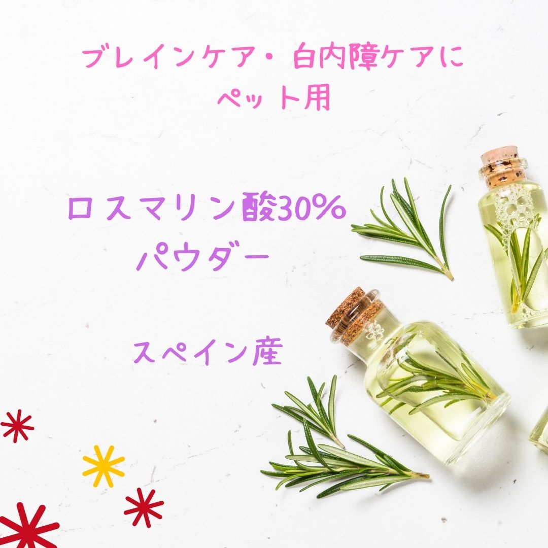ロスマリン酸パウダー 定形外送料無料 犬 猫 サプリメント ロスマリン酸 水溶性 ポリフェノール