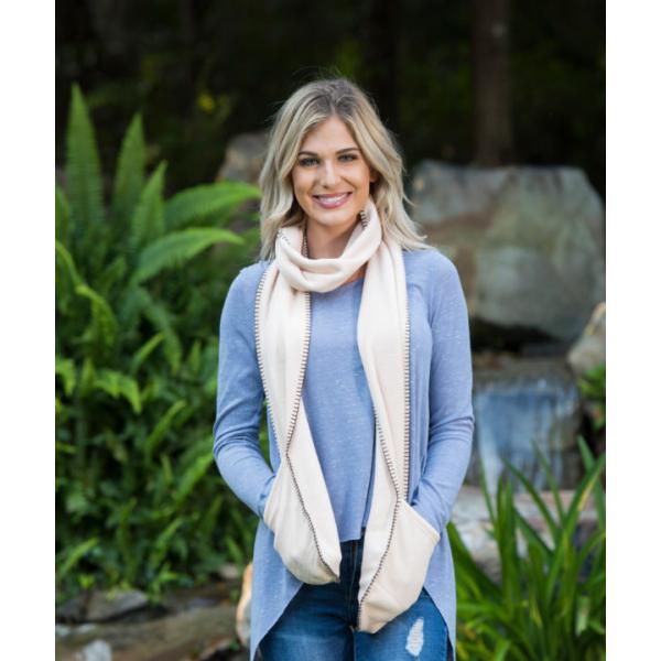 BeneFab ベネファブ ポケット付きマフラー　アイボリーのみ　肩こり　ブラックシリカ