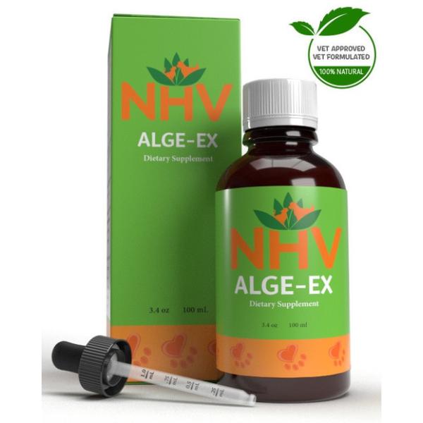 アレルギーに　カナダNHV社 100ML Alge-Ex for pets 犬用 ペット用 猫 犬 免疫力 ハーブ 無添加 老犬 ..