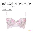 脇高&美背中グラマー ワイヤーブラジャー シャルマン 痛くない 補正 補整 グラマーサイズ 大きいカップ 大きいブラジャー 脇高 ホック D E F カップ アンダー90 ブラジャー ワイヤーブラ 単品 ブラだけ レース ランジェリー 刺繍柄 下着 かわいい エレーヌ