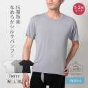 【 単品/2点セット】メンズ Tシャツライクコンフォートインナー ランドリーランド 下着 肌着 バンブー素材 竹レーヨン バンブーレーヨン 半袖 Uネック クルーネック インナー 抗菌防臭 通気性 男性 伸縮性有 白 黒 ブラック グレー laundry land ELENE エレーヌ