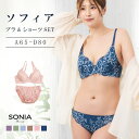 ソフィア (A65〜D80カップ) ソニアブラック ワイヤーブラジャー ショーツセット ブラセット a65 b65 c65 d65 ブラジャー ノーマルショーツ...