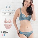 ミア (A65〜D80カップ) ソニアブラック ワイヤーブラジャー ショーツセット ブラセット a65 b65 c65 d65 ブラジャー ノーマルショーツ ス...