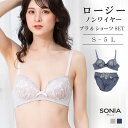 ロージー (Sー5L) ノンワイヤーブラジャー ソニアブラック ショーツ セット ブラセット セット 大きいサイズ 小さいサイズ ブラジャー グレー ネイビー ...