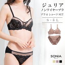 ジュリア (Sー5L) ノンワイヤーブラジャー ソニアブラック ショーツ セット ブラセット セット 大きいサイズ 小さいサイズ ブラジャー ベージュ ピンク ...