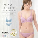 エイミー(B・C・D・Eカップ) ワイヤーブラジャー ショーツ セット ブラセットソニアブラック bカップ cカップ dカップ eカップ M L LL ベージュ...