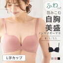 自胸美盛ブラ L字ノンワイヤーブラジャー ワイヤレスブラ ブラジャー ブラ ショーツ セット M L LL レディース プチプラ 可愛い 盛り ブラセット ショーツセット 上下セット 下着 脇高 パンティー ランジェリー エレーヌ