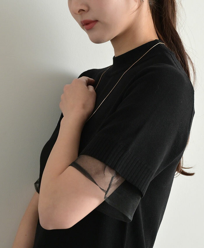チュール レディース トップス シアー サマーニット ニット 薄手 Tシャツ 透け感 ...