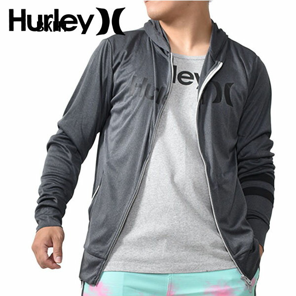 送料無料 ラッシュパーカー メンズ レディース ハーレー 長袖 HURLEY RASH ZIP OPEN HOOD OAO ロゴ UVカット ラッシュガード 紫外線対策 ラッシュ パーカー サーフィン 海 海水浴 サーフ プール ランニング アウトドア 水着 MRG2100001