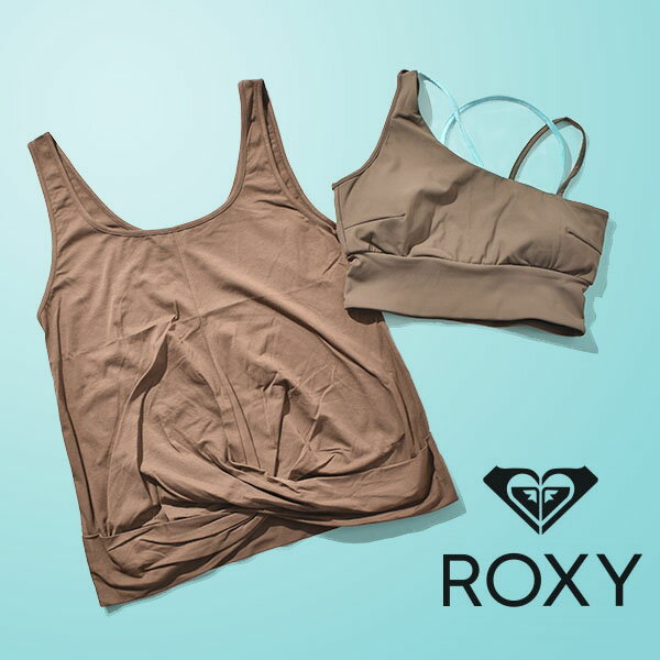 30%off 送料無料 3way タンクトップ ブラトップ ROXY ロキシー YUKARI MIWA SET TANK ブラカップ付き ブラ レディース ブラトップ 速乾 UVカット スポブラ インナー アンダーウェア フィットネス ジム ヨガ