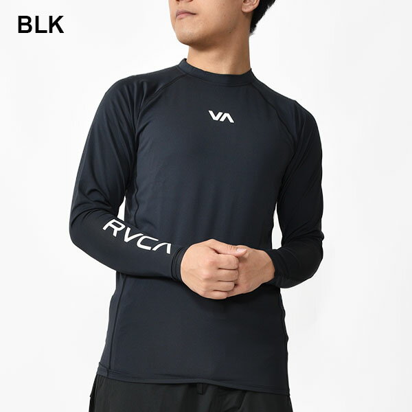 送料無料 ラッシュガード メンズ RVCA ルーカ 長袖 水着 サーフィン ハイブリット 水陸両用 ボディーボード ラッシュ サーフ 海 ビーチ 袖ロゴ ラッシュ Tシャツ BC041805 BC041-805 2022春夏新作 25%off