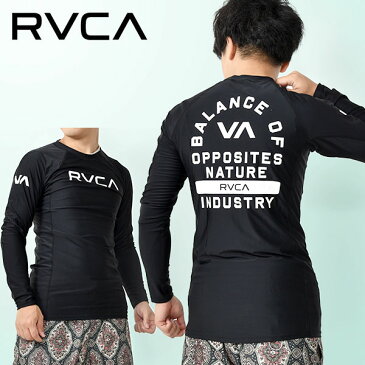 送料無料 ラッシュガード メンズ RVCA ルーカ 長袖 水着 サーフィン ハイブリット 水陸両用 ボディーボード ラッシュ サーフ 海 ビーチ 袖ロゴ ラッシュ Tシャツ BC041817 BC041-817 2022春夏新作 25%off