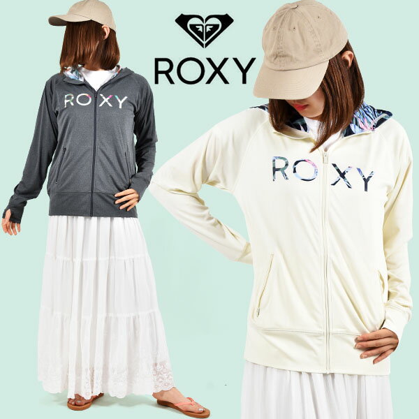 40%off Sサイズ のみ 送料無料 ラッシュガード レディース ロキシー ラッシュパーカー ROXY 長袖 SHADE OF BOTANICAL LOGO PARKA ロゴ 定番 UVカット 紫外線対策 パーカー ビーチウェア サーフィン 海水浴 プール 水着