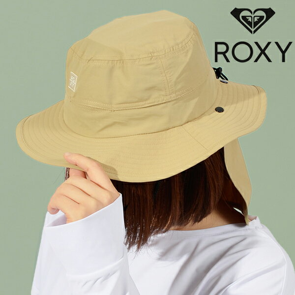 送料無料 サーフハット レディース ロキシー ROXY UPF50+ UV WATER CAMP HAT ビーチハット サーフィン ロゴ あご紐 ドローコード付き 帽子 キャップ アウトドア マリンスポーツ ビーチ 夏フェス UVカット 紫外線対策 日差し対策 2023春夏新作 10%off