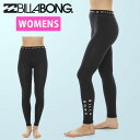 30%off ゆうパケット対応可能! ラッシュ UV レギンス レディース ビラボン BILLABONG LOGO BAND LEGGINGS UVカット 紫外線対策 水着 海水浴 プール ビーチ 日焼け対策 タイツ 海 サーフィン サーフ