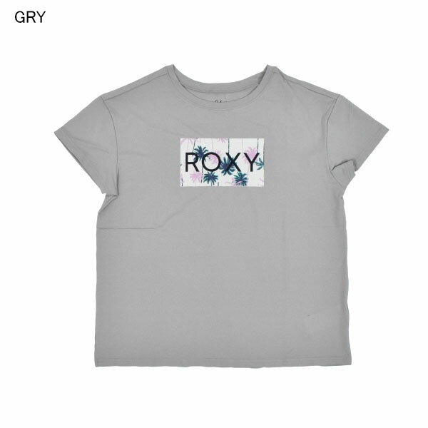 ゆうパケット対応可能！ 40%off 水陸両用 半袖Tシャツ ROXY ロキシー レディース PALM SHADOW TEE 半袖ラッシュガード グレー 灰 UVカット 紫外線対策 Tシャツ ラッシュ ガード サーフィン ボディボード プール リゾート 海水浴 トレーニング アウトドア