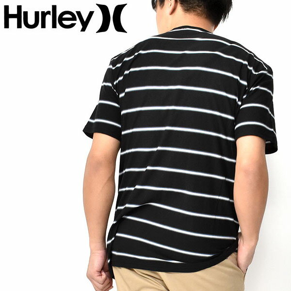 35%off 半袖Tシャツ HURLEY ハーレー メンズ SERAPE STRIPE SS ブラック 黒 ボーダー ロゴTシャツ プリントTシャツ 半袖 Tシャツ トップス サーフ cq8690