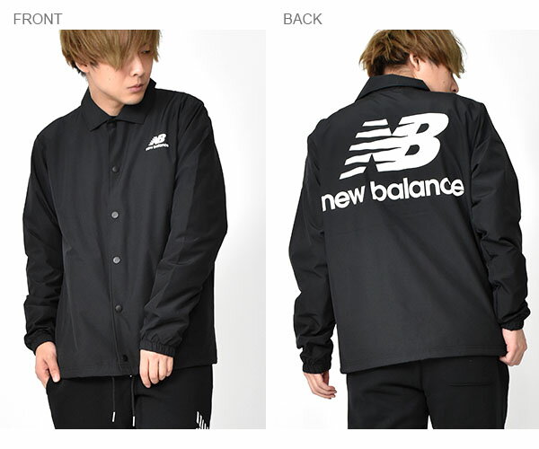 送料無料コーチジャケットnewbalanceニューバランスメンズクラシックコーチスタックドジャケットナイロンジャケットビッグロゴアウタージャンパーブラック黒30%offAMJ91521【あす楽対応】