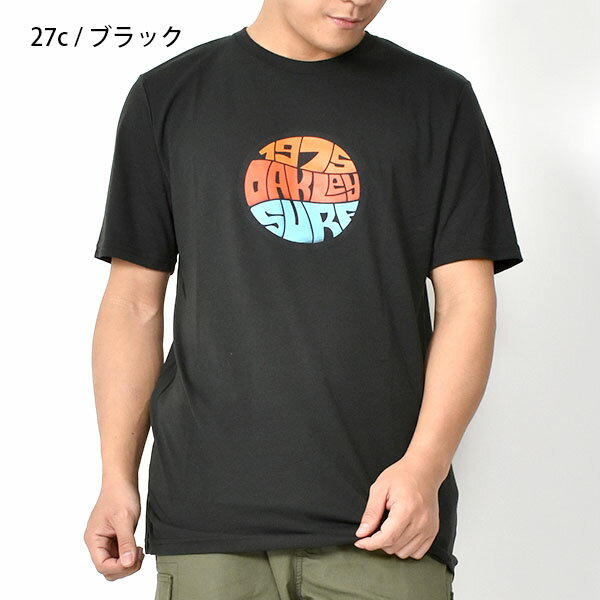 得割30 半袖 Tシャツ OAKLEY オークリー メンズ GRAFFITI 1975 SS TEE ロゴT シャツ トレーニング スポーツ カジュアル ウェア ブラック 黒 FOA400033 27C