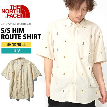 送料無料 ヒマラヤン柄 UV 半袖 シャツ ザ・ノースフェイス THE NORTH FACE メンズ S/S Him Route Shirt ショートスリーブ ヒム ルート シャツ nr21956