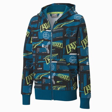 30%OFF キッズ スウェット パーカー プーマ PUMA ジュニア 子供 ALPHA AOP フルジップ フーディー FL 裏起毛 スエット トレーナー ロゴ スポーツウェア ブルー 青 585202